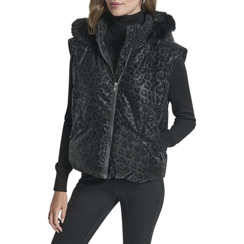 Dkny Womens  Leopard Tech Vest